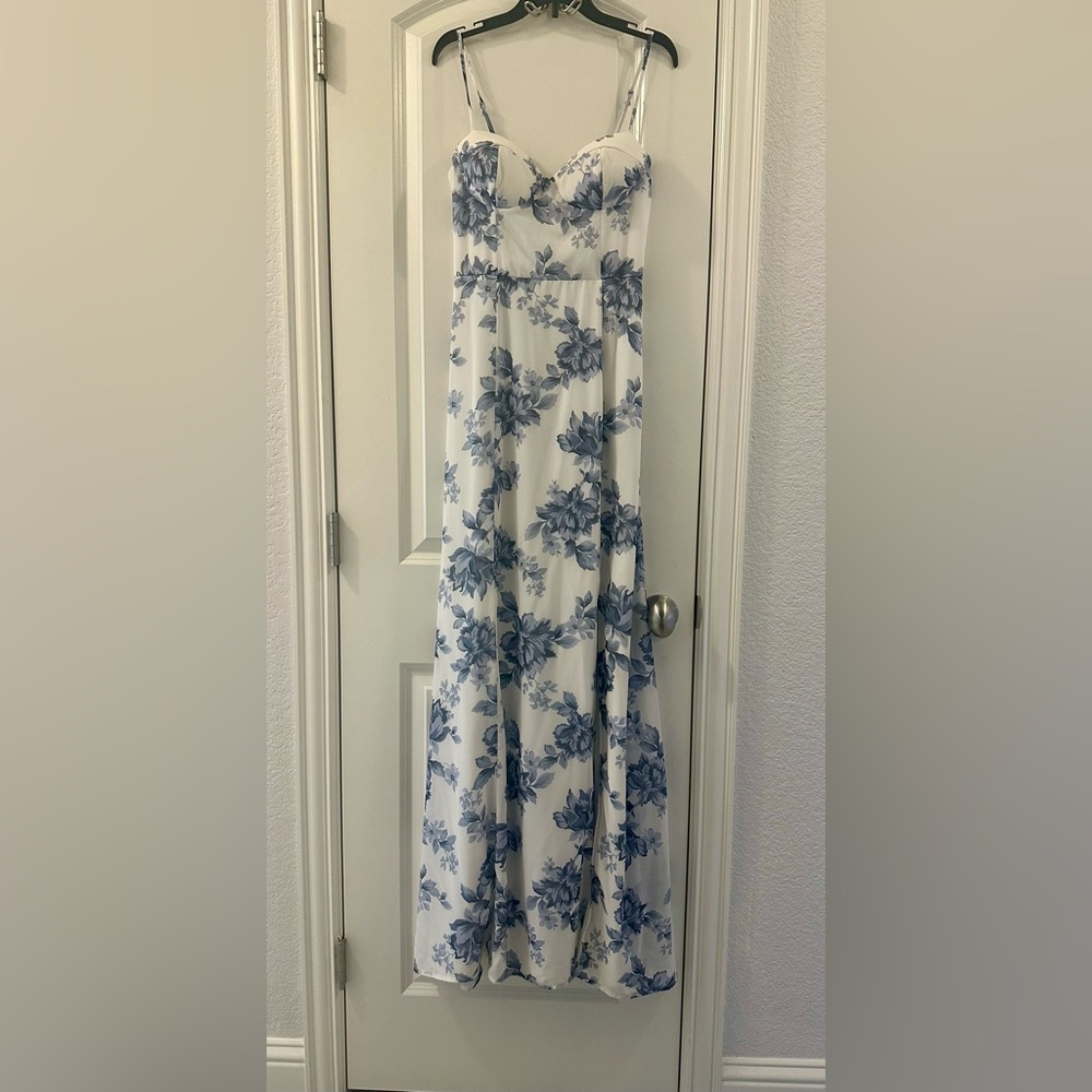 Windsor Blue and White Floral A-Line Skirt